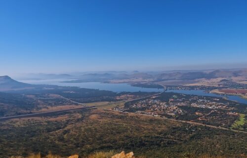 The top of Nadia's Peak Hiking Trail looking towards Hartbeespoort Dam.