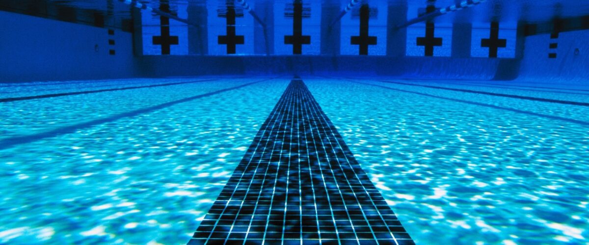 Under water photo of a swimming pool used for competitions 