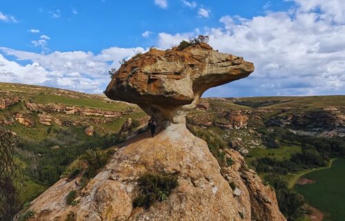 High Point of View of Mushroom Rock on St. Fort Farm, Clarens