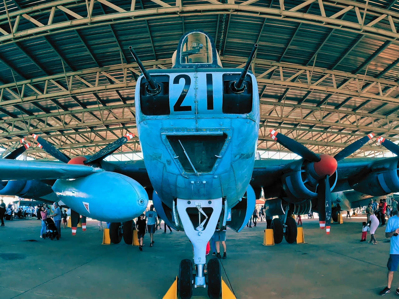 Vintage airplane at the aviation show