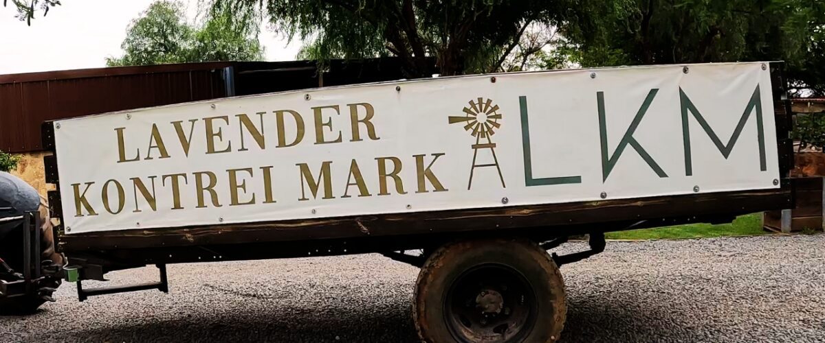 Lavender Kontrei Market logo on trailer pulled by trekker