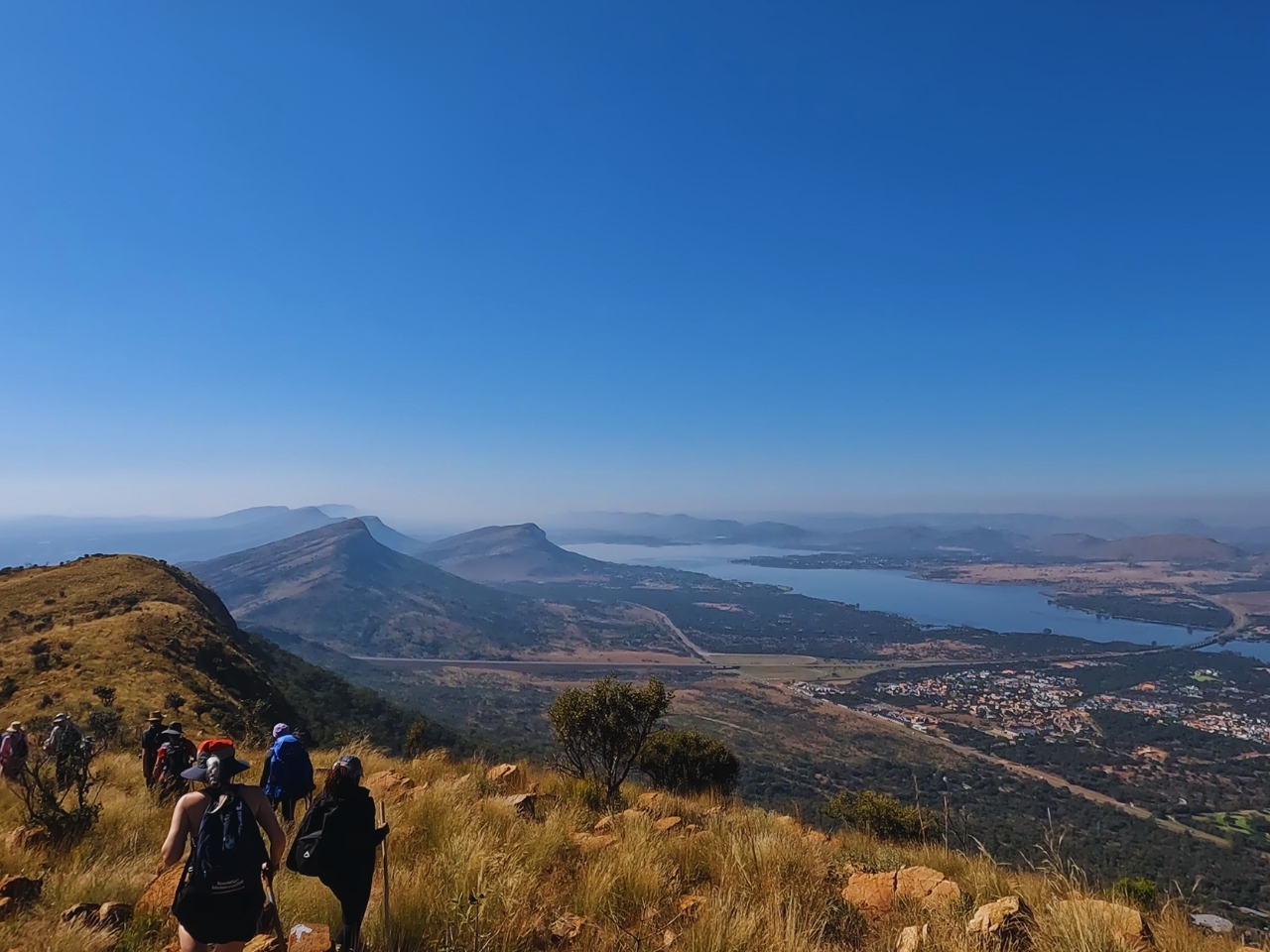 Looking towards Hartbeespoort Dam from the Nadia's Peak Hiking trail high point of view 