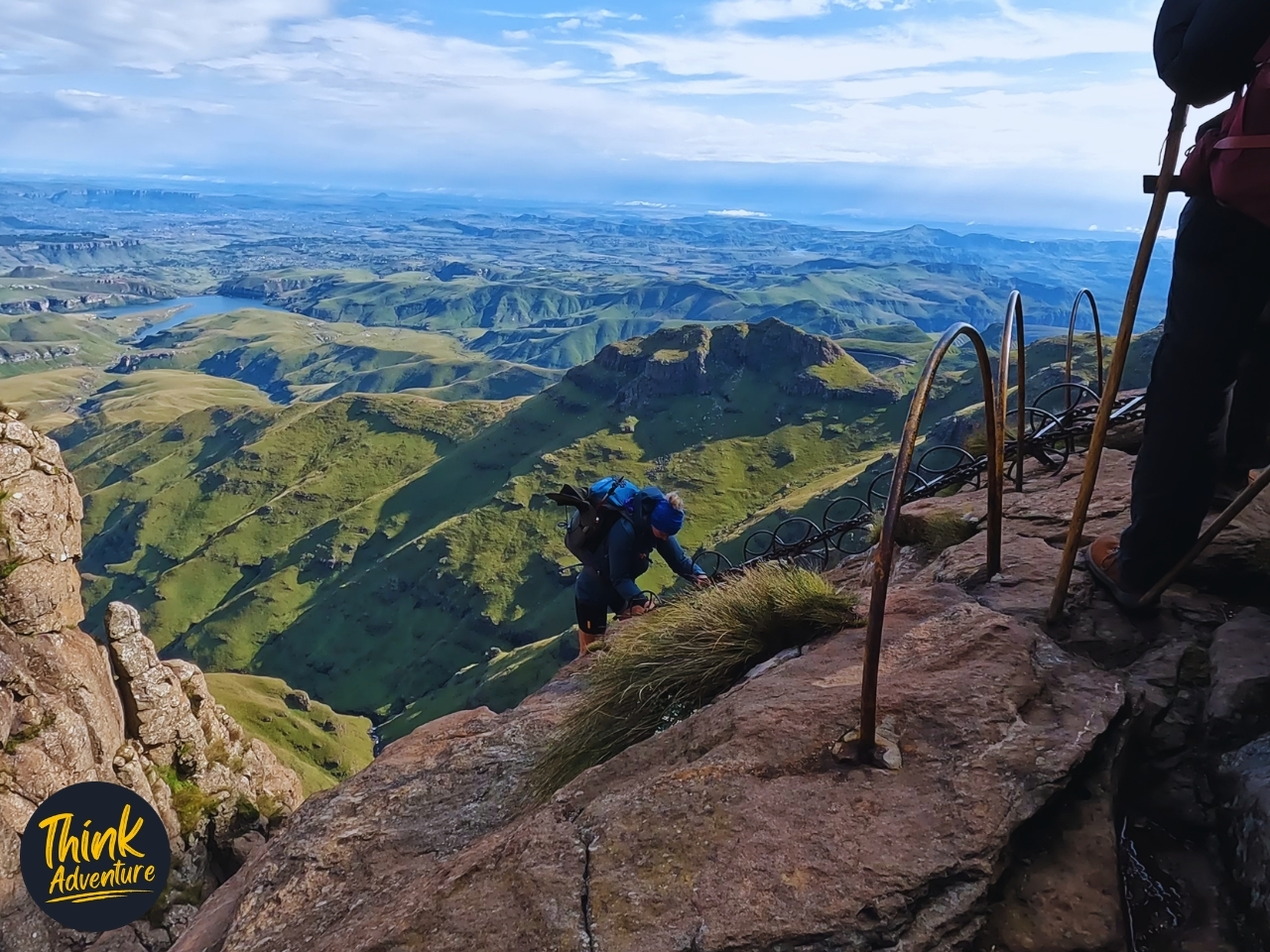 A view from the top of the chain ladders at the Tugela Falls hike.