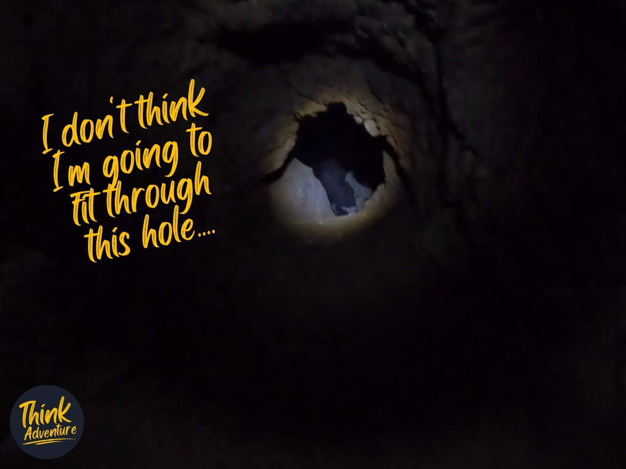 I tiny hole to fit through inside the Bat Cave