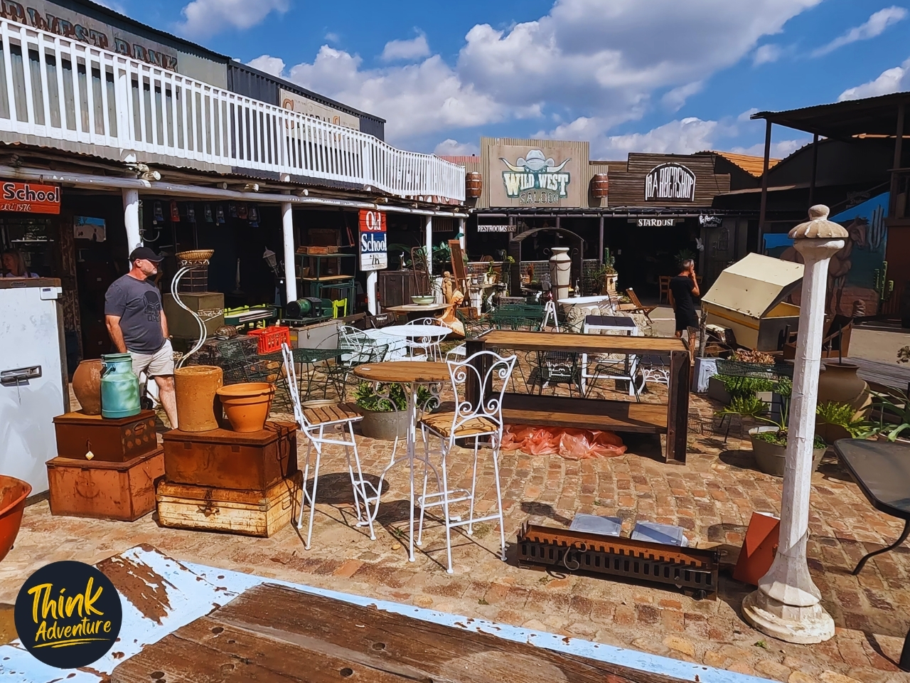 Used furniture outside one of the shops in Cowboy Town