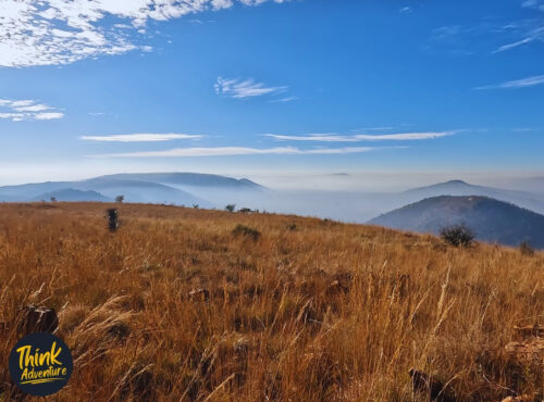 Looking towards the mist in the valley on the Hoogland Hiking Tails