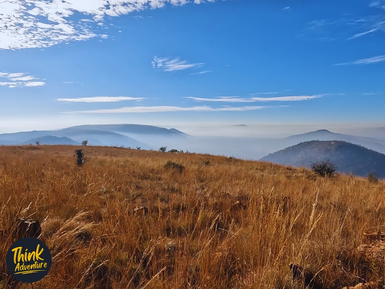 Looking towards the mist in the valley on the Hoogland Hiking Tails