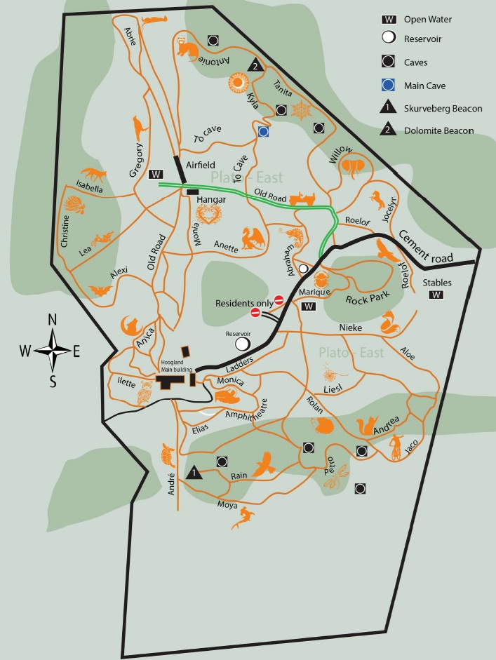 Detailed route map for Hoogland Hiking Trails near Centurion