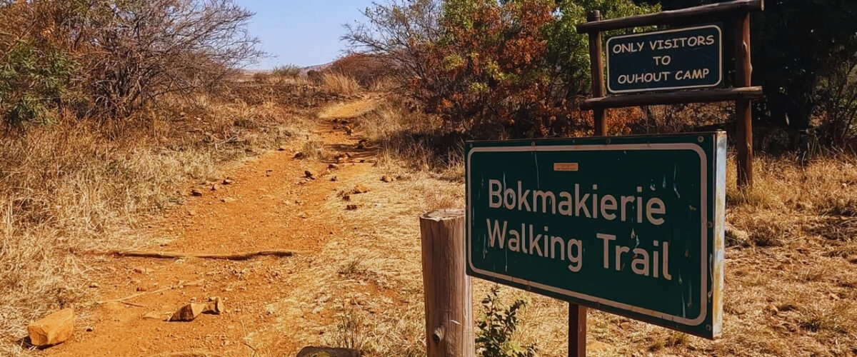 The start of the Bokmakierie Trail at the Suikerbosrand Nature Reserve