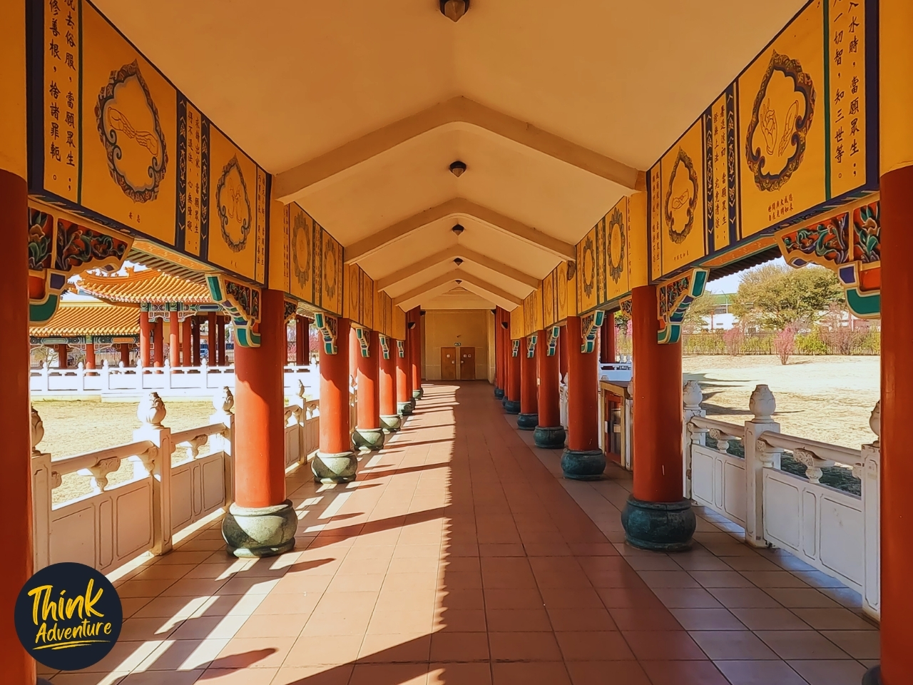 Hallways at the main temple complex at the Nan Hua Temple Bronkhorstspruit